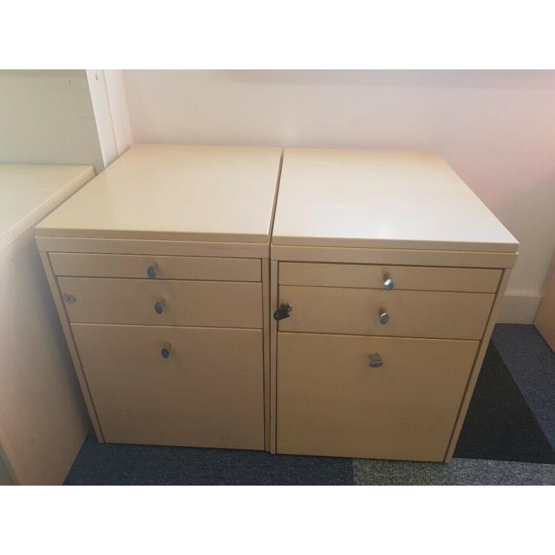 Under desk 3 drawer/pedestal in beech 10 available, ?25 each