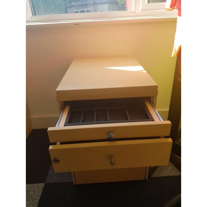 Under desk 3 drawer/pedestal in beech 10 available, ?25 each