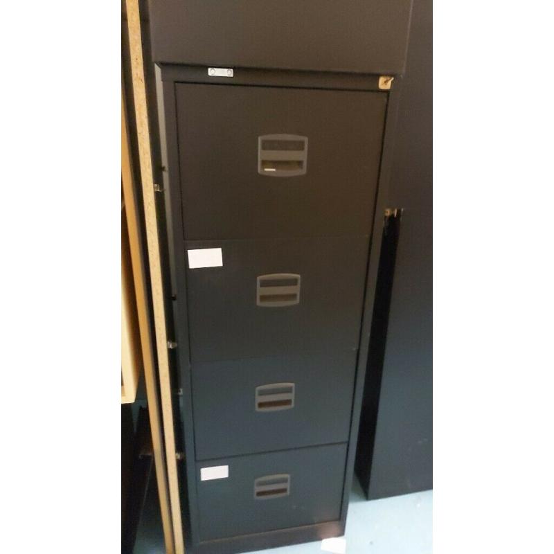 Black 4-drawer lockable magnetic office cabinet ?99