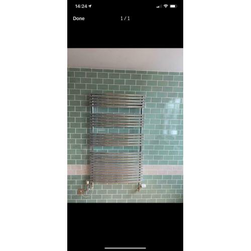 Large Chrome heated towel radiator rail heater