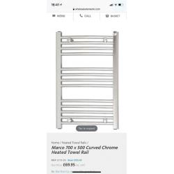 Chrome heated towel rail