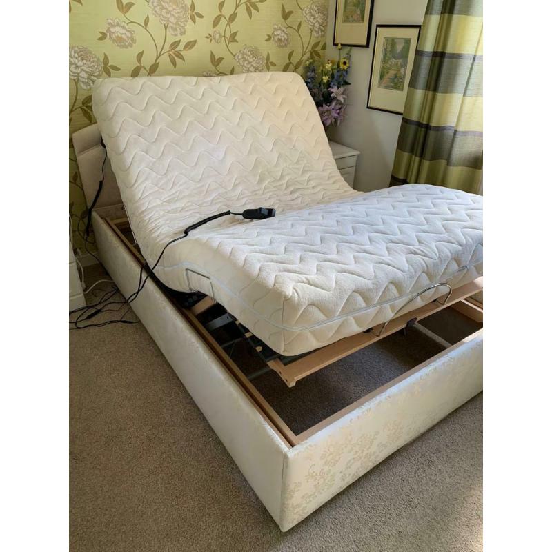 Adjustable bed with massage