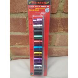 3/8" dr. multi-Coloured shallow socket set