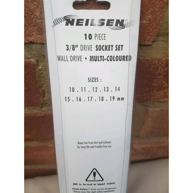 3/8" dr. multi-Coloured shallow socket set