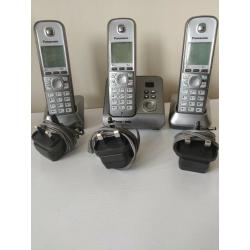 Panasonic Silver Trio Phones KX-TG6723EM