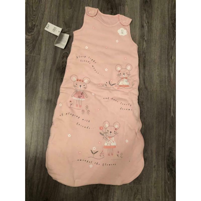 George at Asda Baby Girl Pink Sleep Bag - 12-18 Months - 2.5 Tog - Tags On