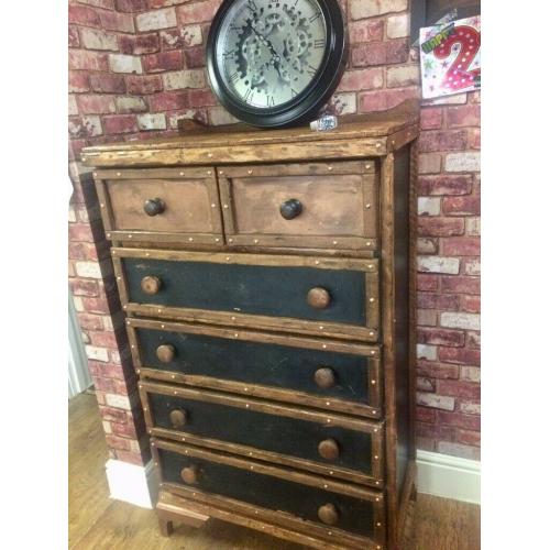 Chest of Drawers - Beautiful Upcycled Bohemium Style Chest of Drawers - Bespoke Design - Heavy