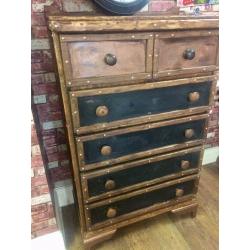 Chest of Drawers - Beautiful Upcycled Bohemium Style Chest of Drawers - Bespoke Design - Heavy