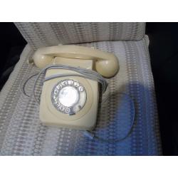 Telephone Original Vintage Retro 1970's BT GPO 746 Rotary Dial Ivory Cream works fine.