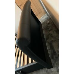 King size black faux leather bed frame