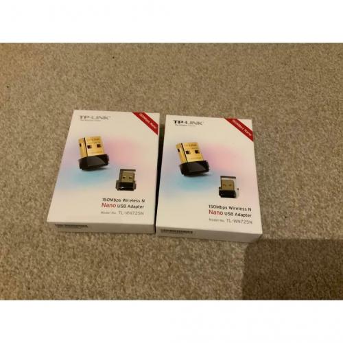 2x NEW TP-LINK 150Mbps Wireless Nano USB Adapter. Model TL-WN725N.