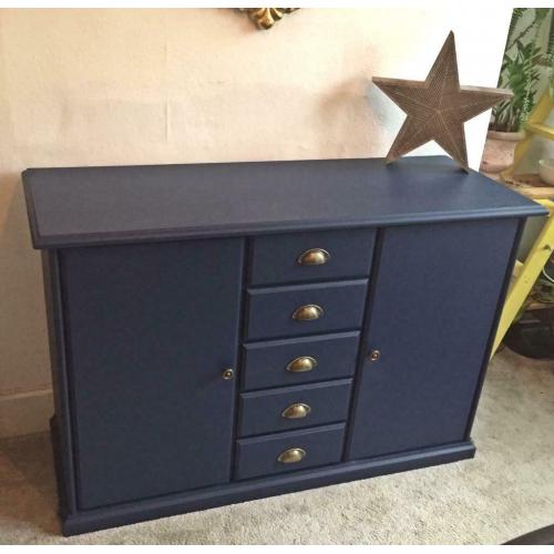 Newly refurbished sideboard horn blower blue frenchic cupboard console table