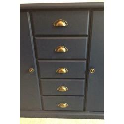 Newly refurbished sideboard horn blower blue frenchic cupboard console table