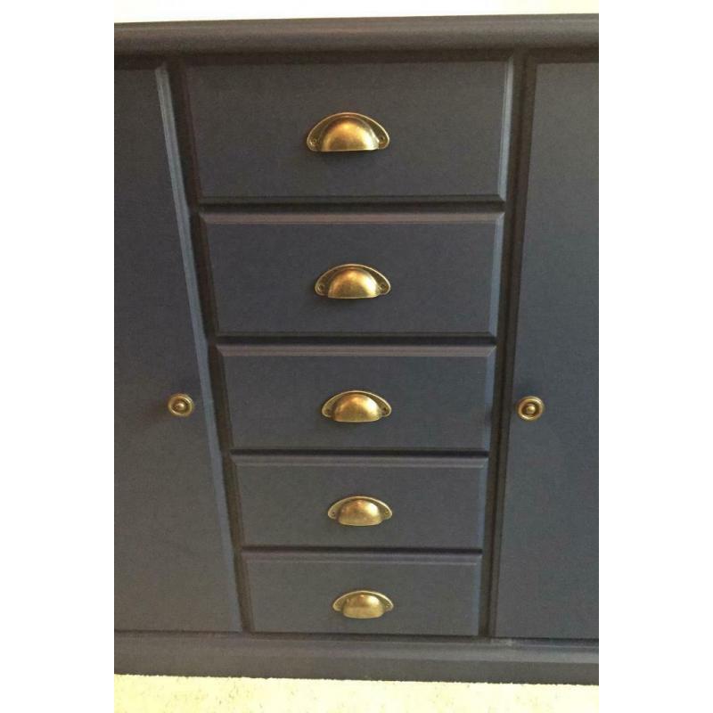 Newly refurbished sideboard horn blower blue frenchic cupboard console table