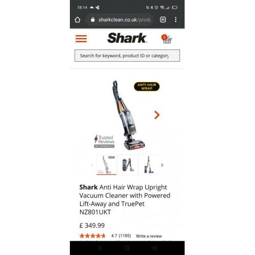 Shark Anti Hair Wrap Upright Vacuum CleanerNZ801UKT