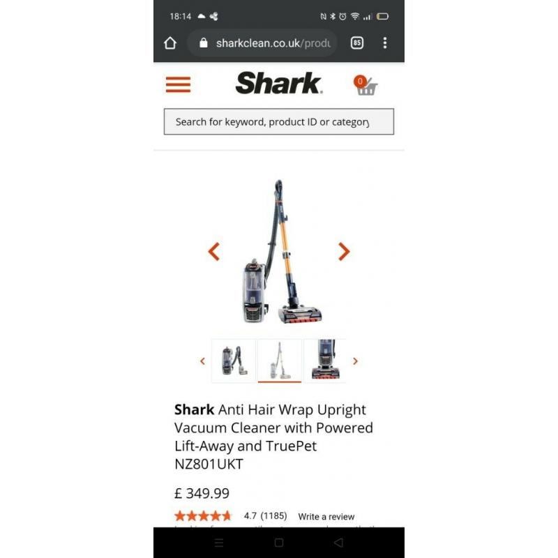 Shark Anti Hair Wrap Upright Vacuum CleanerNZ801UKT