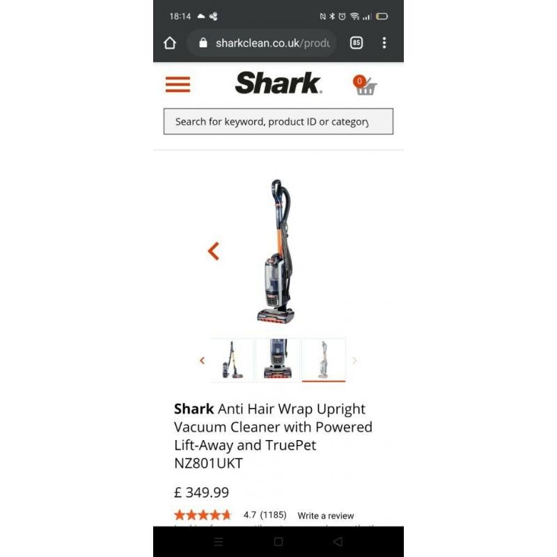 Shark Anti Hair Wrap Upright Vacuum CleanerNZ801UKT