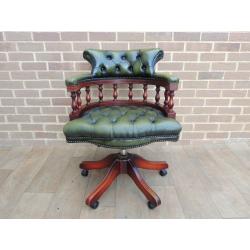 Centurion Quality Leather Captains Chesterfield Chair (UK Pre Christmas DELIVERY)
