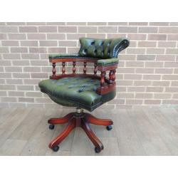 Centurion Quality Leather Captains Chesterfield Chair (UK Pre Christmas DELIVERY)