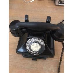 Black 1950s phone with G EC ext bell