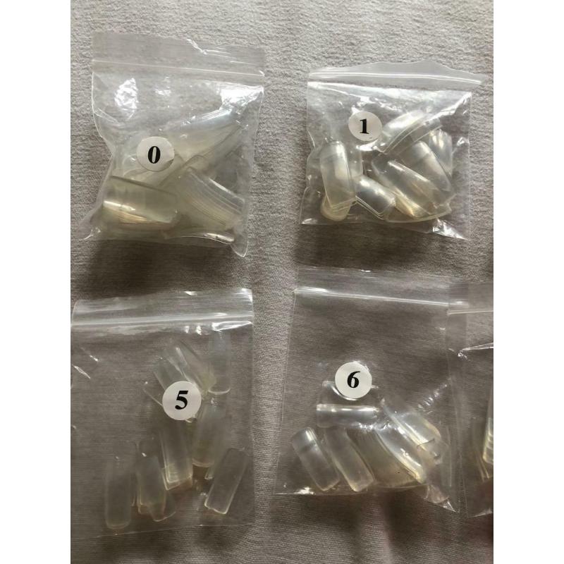 500 extra long acrylic false nail tips and glue