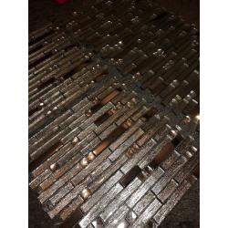 Wall tile. Silver glitz and mirror.