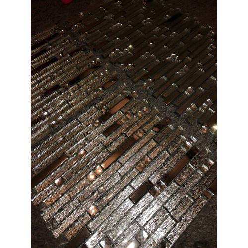 Wall tile. Silver glitz and mirror.