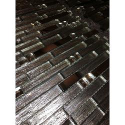 Wall tile. Silver glitz and mirror.