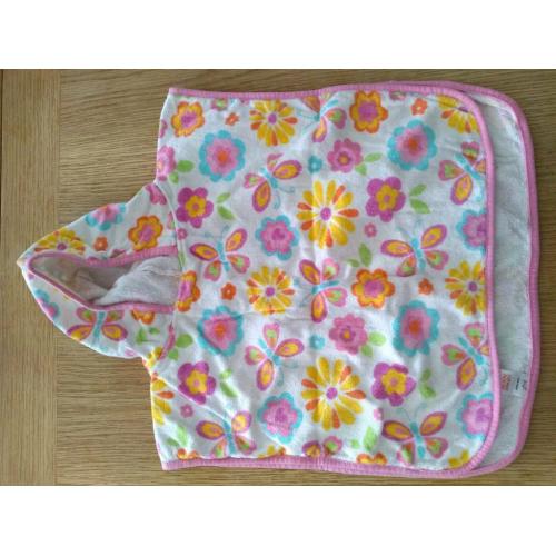 Children's girls hooded beach swimming towel flowers