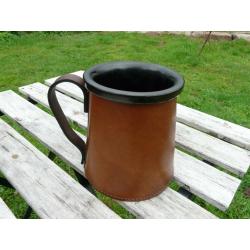 4 x Leather Beer Tankards