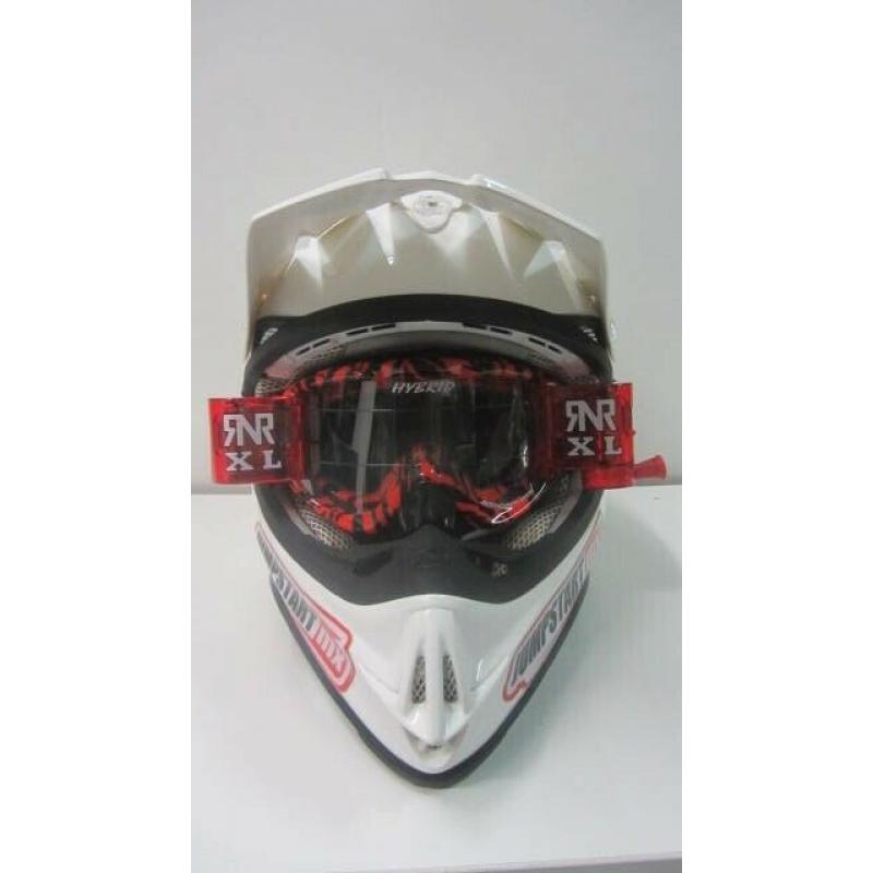 Motocross Goggles By Rip N Roll at Anniversary price Hybrid Xl 36mm Red Wild