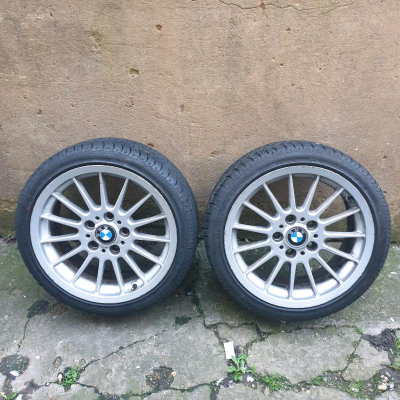 17" BMW style 32. Alloy wheels with Good tyres ?70 ONO.