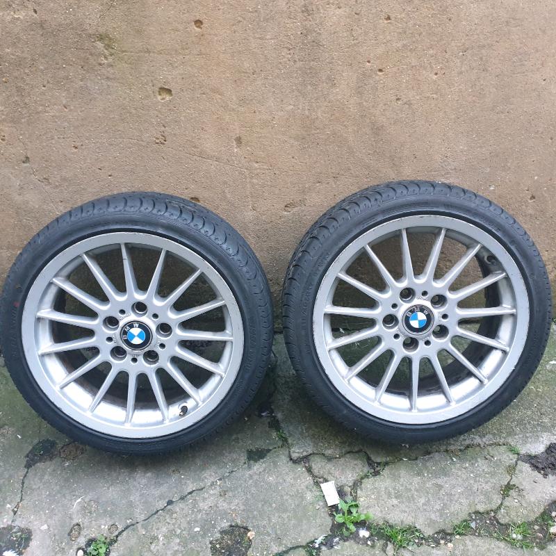 17" BMW style 32. Alloy wheels with Good tyres ?70 ONO.