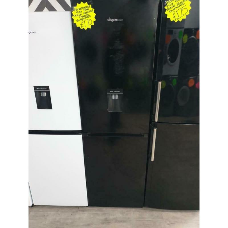 Graded fridge master black fridge freezer & dispenser