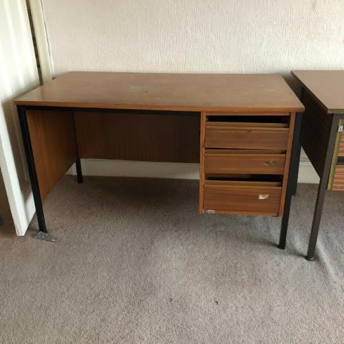 Retro office desk with drawers