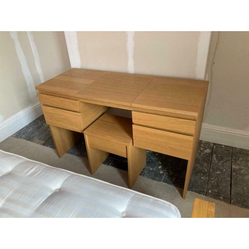 IKEA MALM desk / dresser with stool