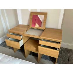 IKEA MALM desk / dresser with stool