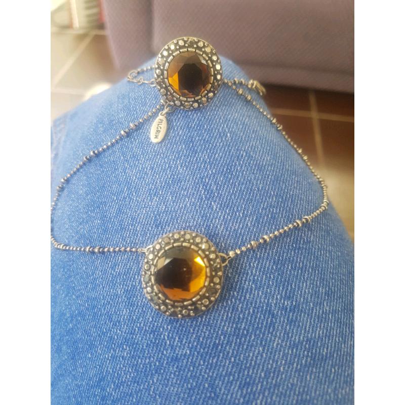 Pilgrim ring and necklace as new.