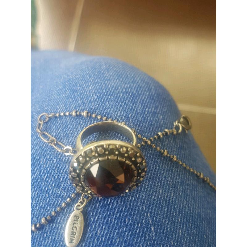 Pilgrim ring and necklace as new.