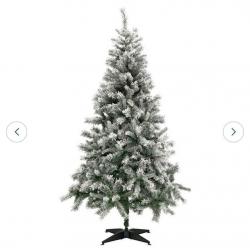 6ft snowy Christmas tree with 400 ice white lights!