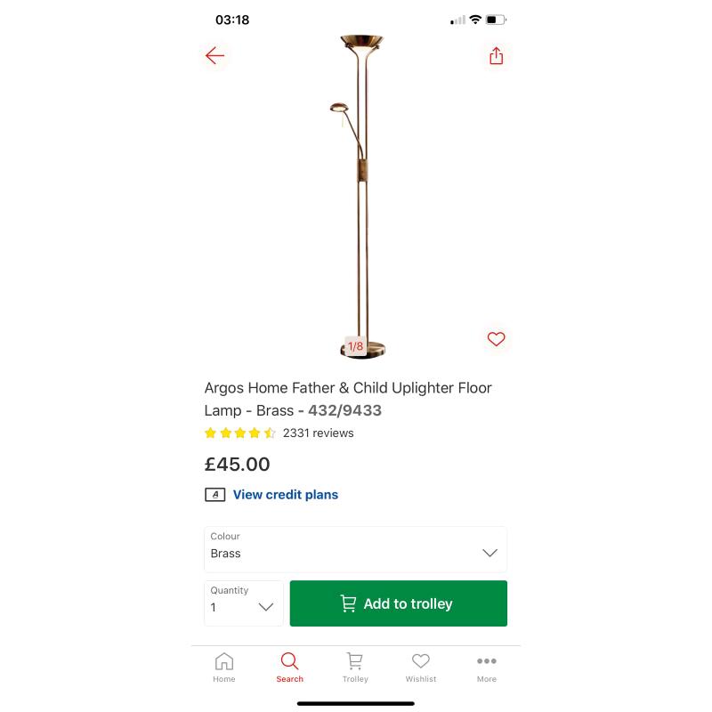 Many colours upright Floor Lamp father and child ?25. Real Bargains CL