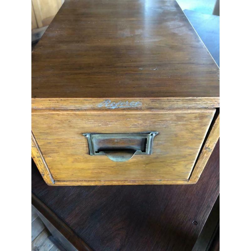 A lovely interesting vintage referee?s wooden File box. A nice piece.