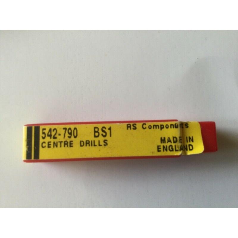 Set of six high speed steel centre drills numbers BS1,2,3,4,5,6