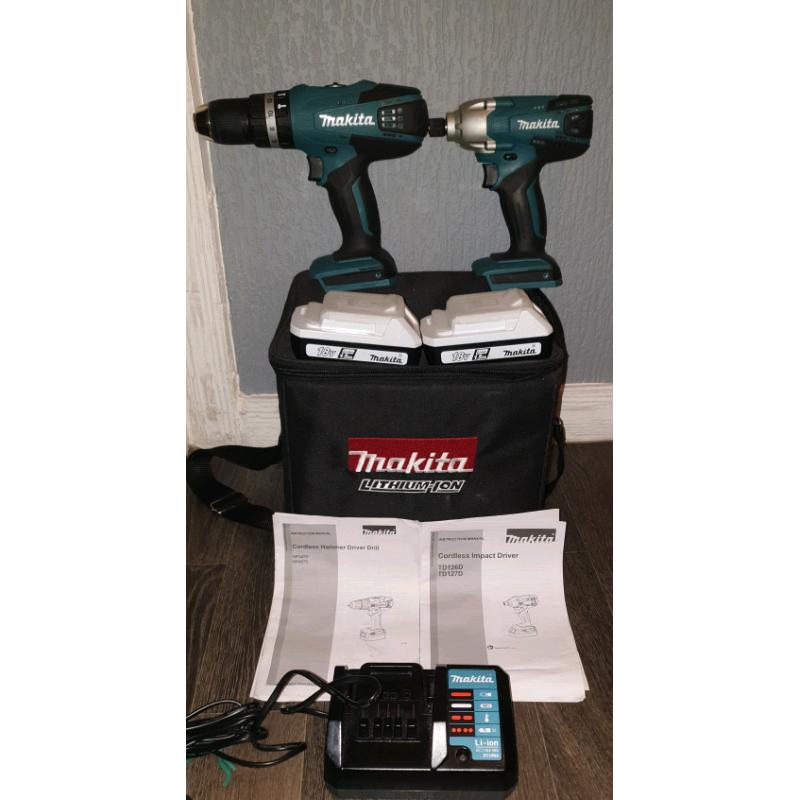 Makita cordless impact & hammer driver drill set