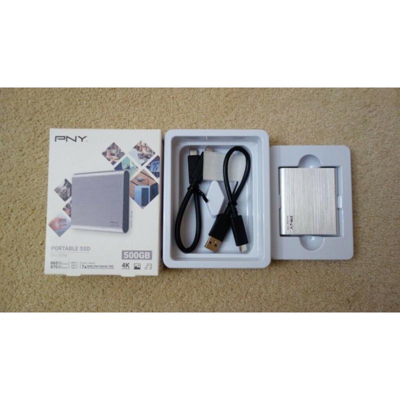 PNY Portable SSD PRO Elite USB 3.1 Gen2 Type-C - 500GB Silver