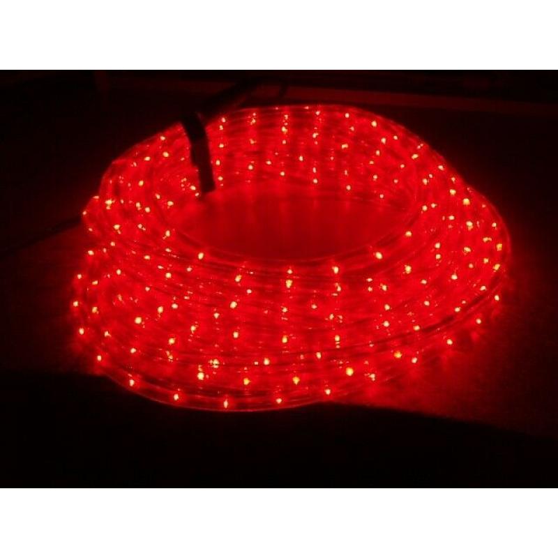 RED ROPELIGHT 8 metre length - STATIC BRIGHT COLOUR ONLY ?25