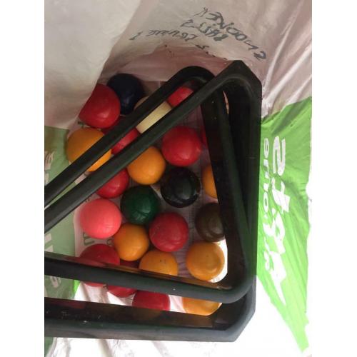 Snooker and pool balls and 2 frames