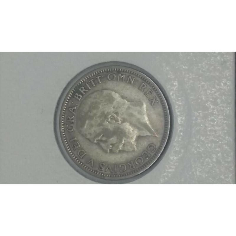 1926 George V silver one shilling coin.