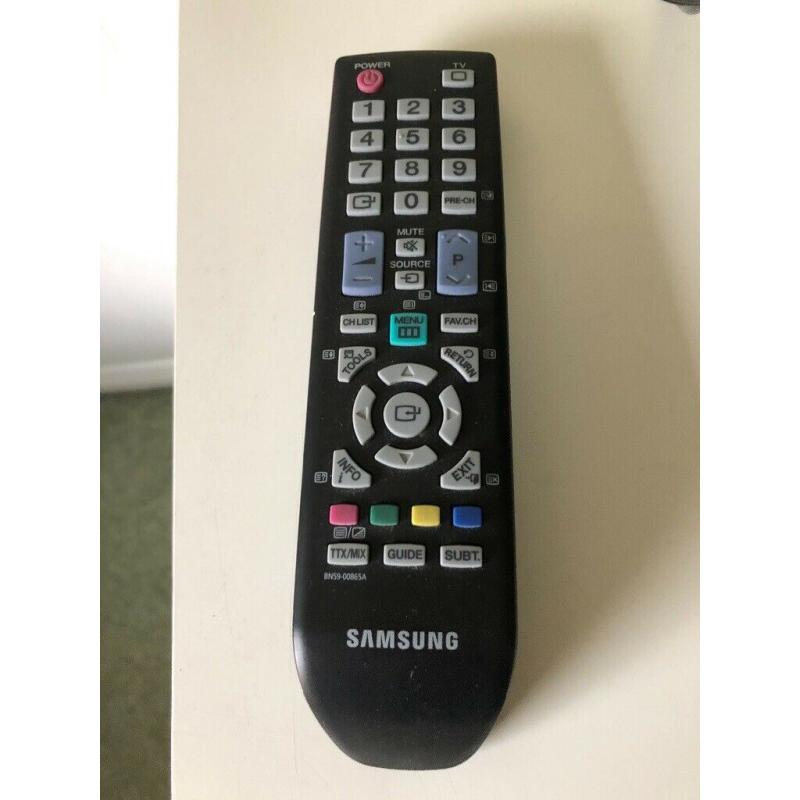 Samsung P2270HD on stand with remote control and aerial