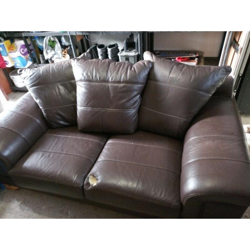Leather Sofa, slight damage as pictured